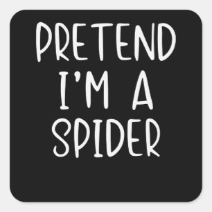 Adesivo Quadrado Presente de aranha  Finja a preguiça do fantasma d
