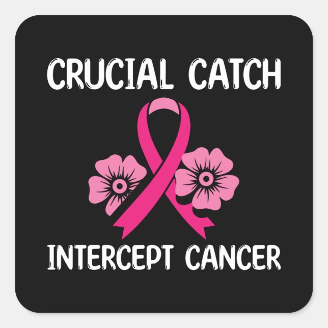 Adesivo Quadrado Presente De Cancer De Intercepção Crucial Para Ami (Frente)