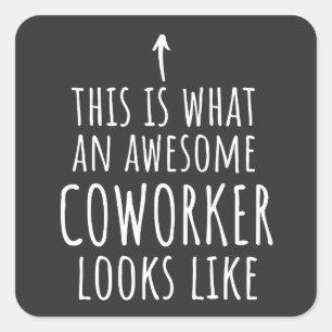 Adesivo Quadrado Presente de Colega de Trabalho, Mug de Colega de T