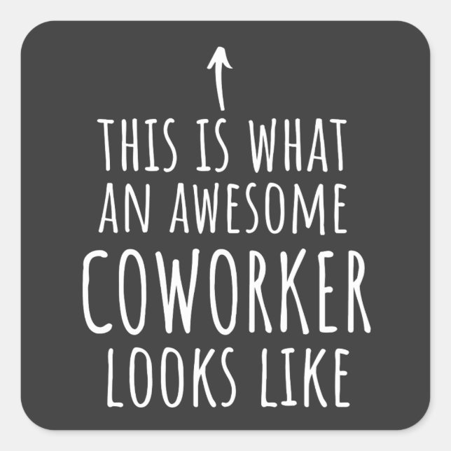 Adesivo Quadrado Presente de Colega de Trabalho, Mug de Colega de T (Frente)