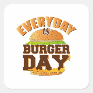 Adesivo Quadrado Presente de comida engraçada de barbeiro de Comida