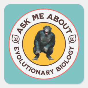 Adesivo Quadrado Presente de Humor Nerd de Biologia da Evolução Div