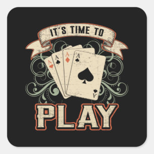 Adesivo Quadrado Presente De Jogo De Ace Casino De Cartões Jogando