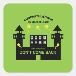 Adesivo Quadrado Presente de libertação fora da prisão