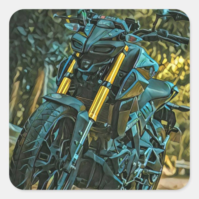 Adesivo Quadrado Presente de moto (Frente)