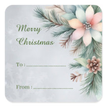 Presente de Natal Floral Folhagem Para De