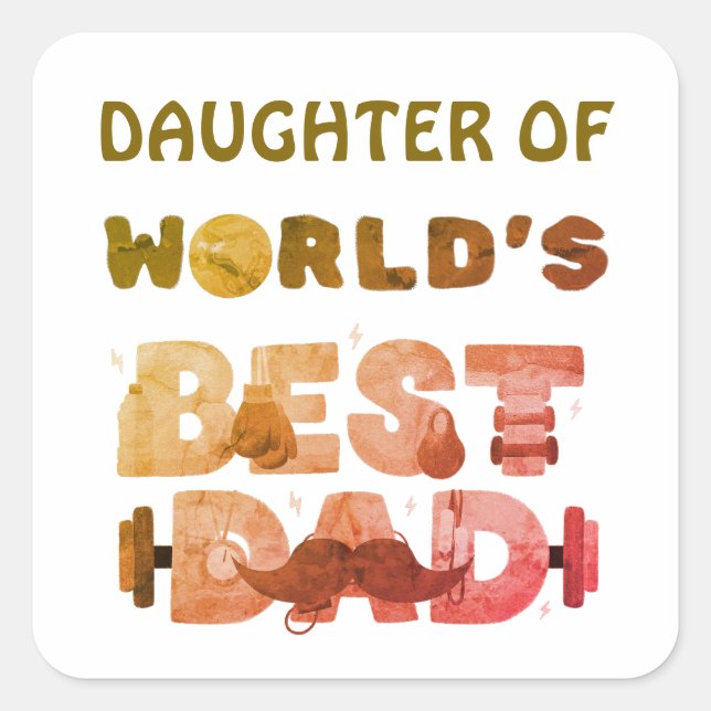 Adesivo Quadrado Presente de Nome Personalizado para Filho ou Filha (Frente)