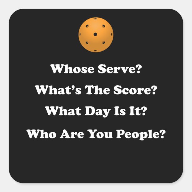 Adesivo Quadrado Presente de Pickleball (Frente)