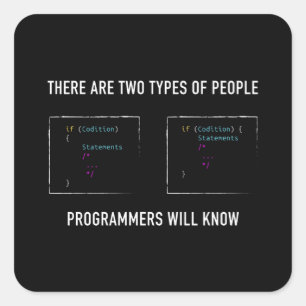 Adesivo Quadrado Presente de programador engraçado para Geek de co