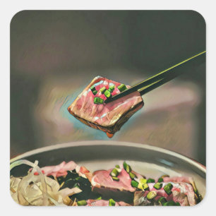 Adesivo Quadrado presente de sushi legal
