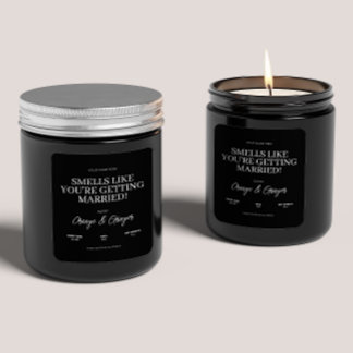 Adesivo Quadrado Presente de Vela de Casamento de Noivado Personali