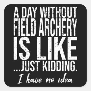 Adesivo Quadrado Presente desportivo divertido do Field Archery