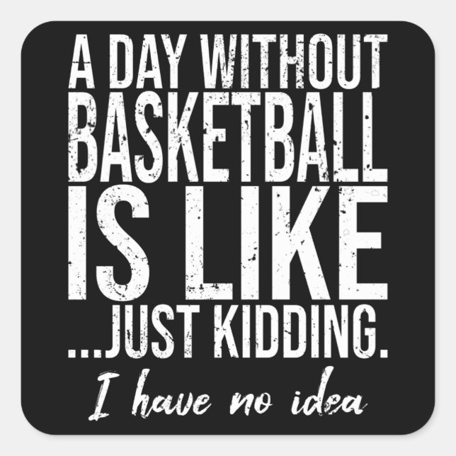 Adesivo Quadrado Presente desportivo engraçado de basquetebol (Frente)