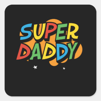 Adesivo Quadrado Presente do Dia de os pais Super Pai Gamer