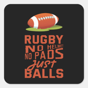 Adesivo Quadrado Presente do Esporte de Rugby