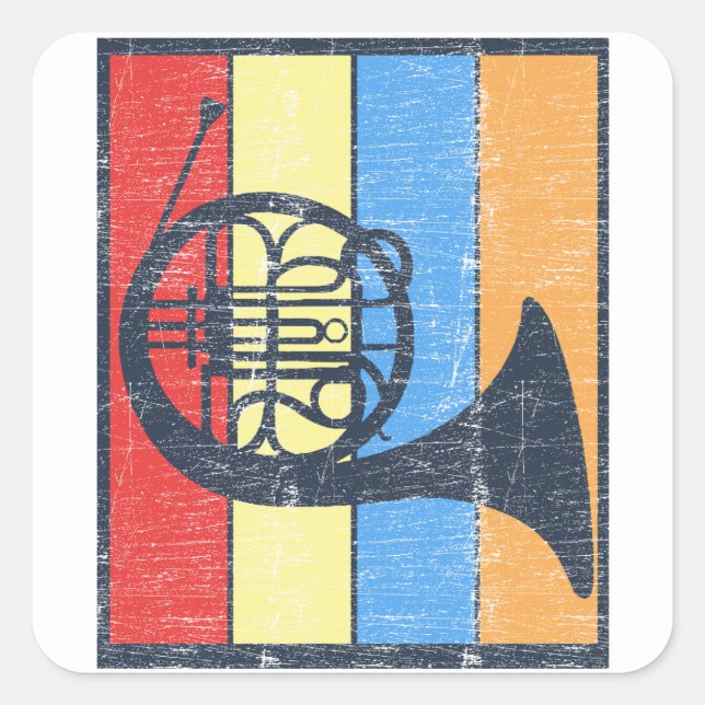 Adesivo Quadrado Presente do Retro Orquestra Retrorística do Corno  (Frente)