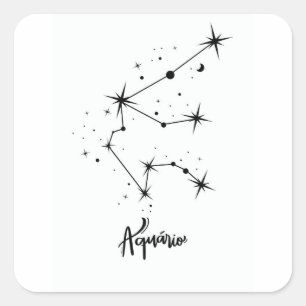 Adesivo Quadrado Presente do signo de Aquário Astrologia de Aquário