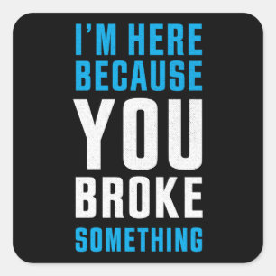 Adesivo Quadrado Presente engraçado do programador para nerd de cod