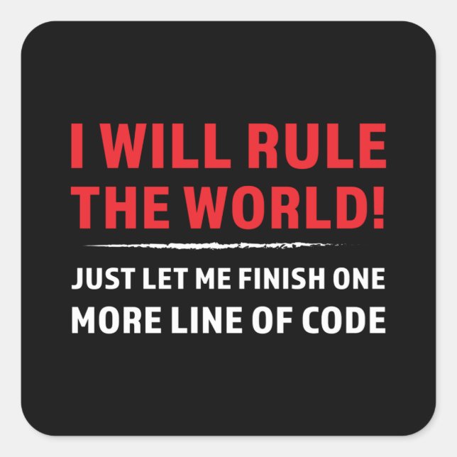 Adesivo Quadrado Presente engraçado do programador para o desenvolv (Frente)