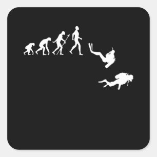 Adesivo Quadrado Presente engraçado para mergulhadores e ventilador