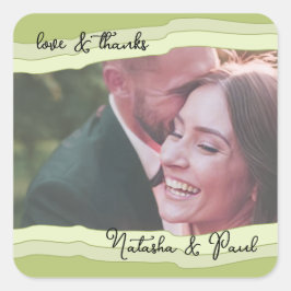 Adesivo Quadrado Presente Moderno de Casamento de Montanha Gradient