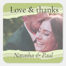 Adesivo Quadrado Presente Moderno de Casamento de Montanha Gradient