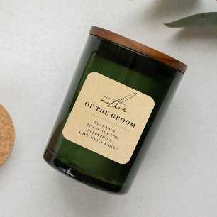 Adesivo Quadrado Presente Moderno Kraft para a Mãe do Noivo