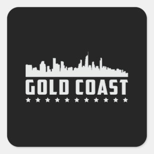 Adesivo Quadrado Presente na Cidade da Austrália Dourada na costa 
