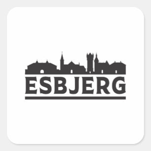 Adesivo Quadrado Presente na Cidade de Esbjerg, Dinamarca, Viagem d