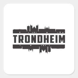 Adesivo Quadrado Presente na cidade de Trondheim, Noruega, Skyline