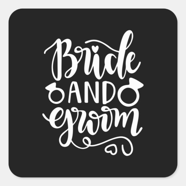 Adesivo Quadrado Presente para Noiva e Noivo (Frente)