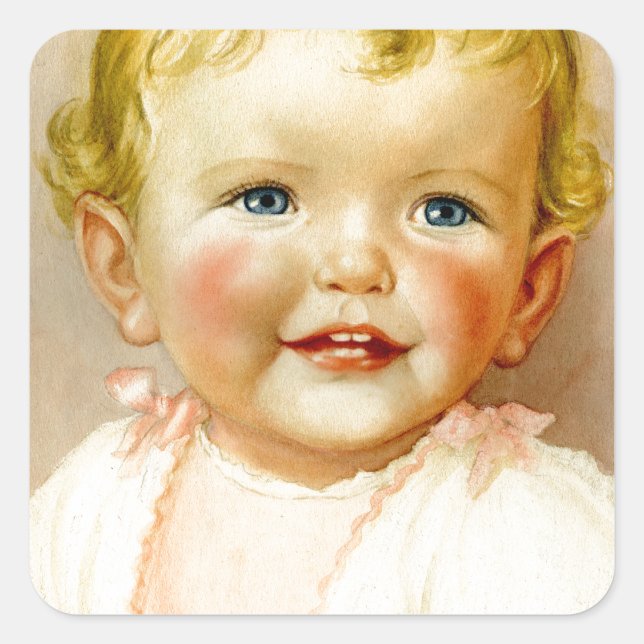 Adesivo Quadrado presente perfeito para o parto de uma menina! (Frente)