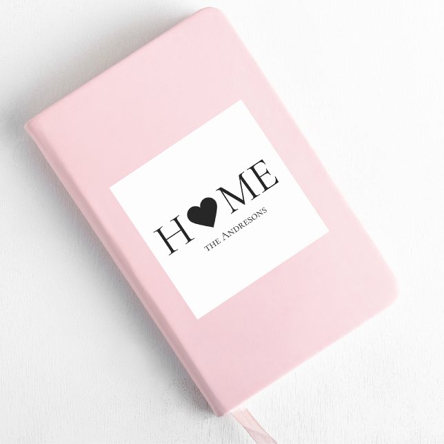 Adesivo Quadrado Presente Personalizado da Família Doméstica Mínima (Criador carregado)