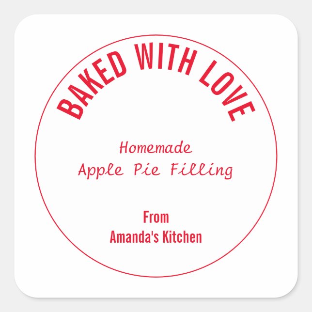 Adesivo Quadrado Presente Personalizado de Natal de Comida Caseira  (Frente)