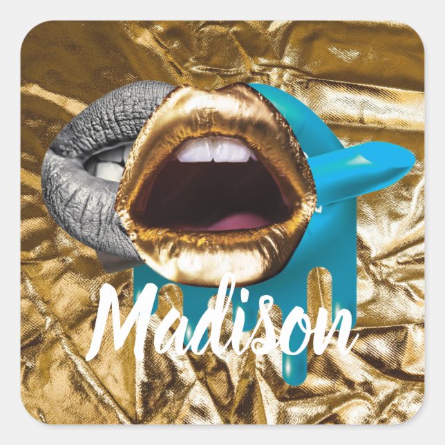 Adesivo Quadrado Presente Personalizado para Bridesmaid, Casamento, (Frente)