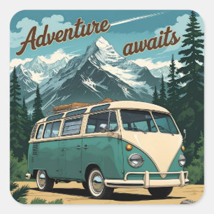 Adesivo Quadrado Presente Rustic Outdoor Adventure