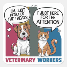Adesivo Quadrado Presente veterinário Colorido Retro Vintage