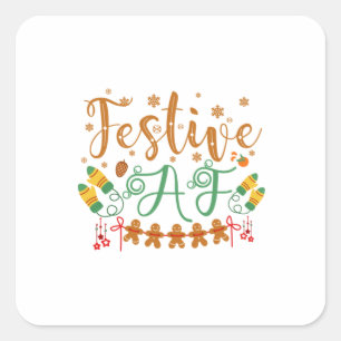 Adesivo Quadrado Presente Xmas Festivo AF Legal Sassy