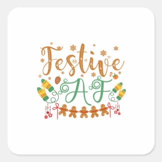 Adesivo Quadrado Presente Xmas | Festivo AF Legal Sassy