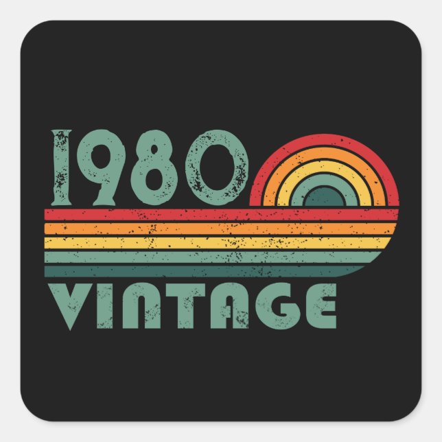 Adesivo Quadrado Presentes de aniversário personalizados (Frente)