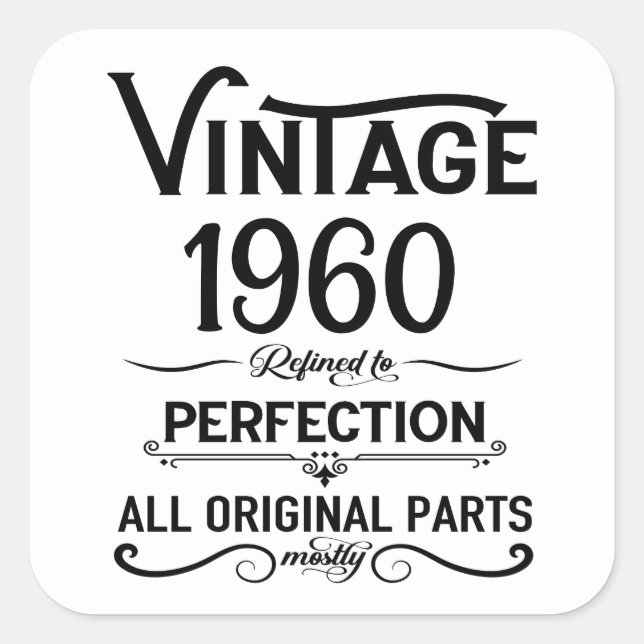 Adesivo Quadrado Presentes de aniversário personalizados brancos pr (Frente)