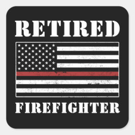 Adesivo Quadrado Presentes de aposentadoria fina da linha vermelha 