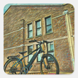 Adesivo Quadrado Presentes de bicicleta para ela