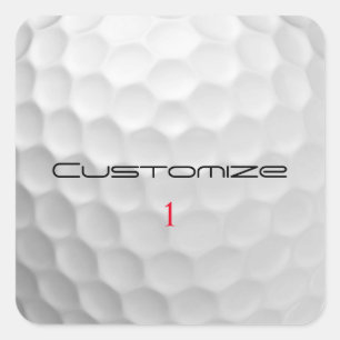 Adesivo Quadrado Presentes de Bola de Golfe Personalizados Série Si