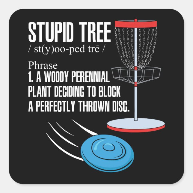 Adesivo Quadrado Presentes de Golf de Disco (Frente)