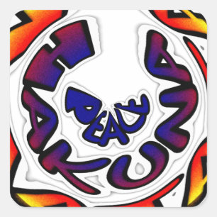 Adesivo Quadrado Presentes de Peace Hakuna Matata