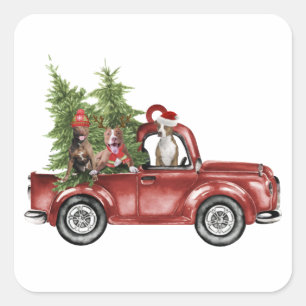 Adesivo Quadrado Presentes De Xmas Engraçados Com Enfeites de natal