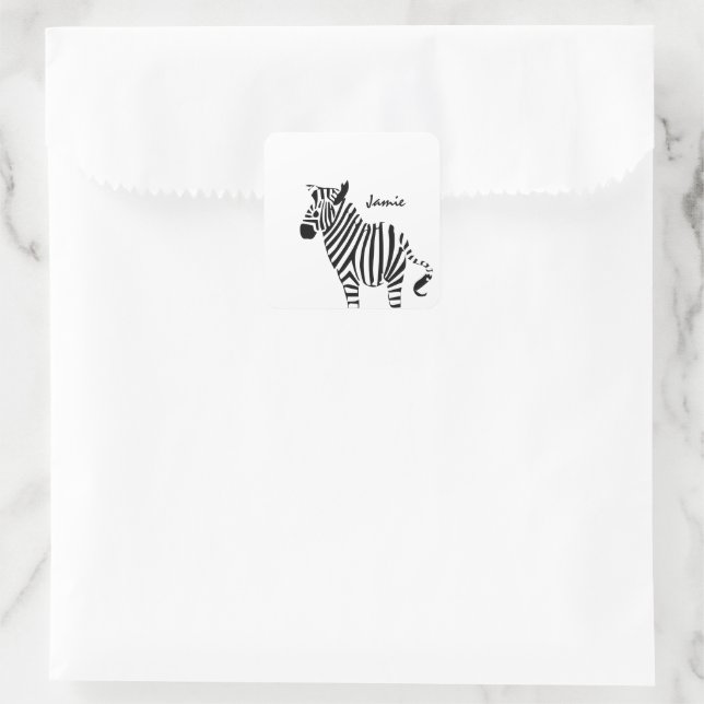 Adesivo Quadrado Presentes de Zebra Lovers (Bolsa)