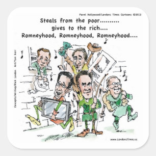 Adesivo Quadrado Presentes engraçados RomneyHood Canecas Camisetas