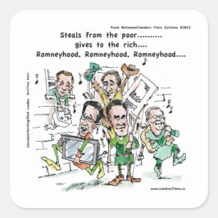 Adesivo Quadrado Presentes engraçados RomneyHood Canecas Camisetas